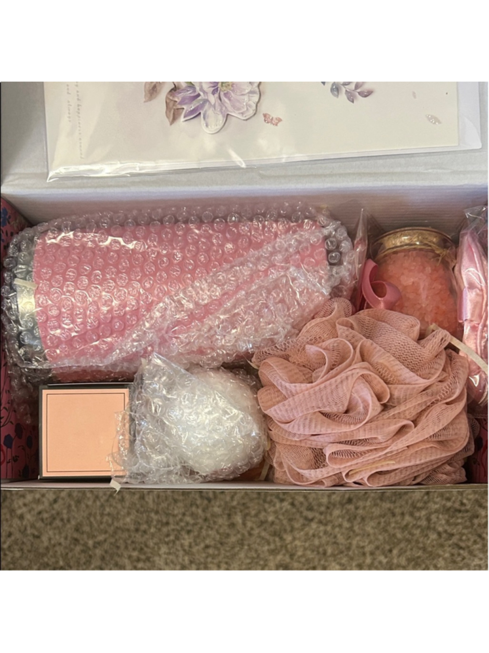 Pink Floral Bath Accessory Set - Picture 3 of 5